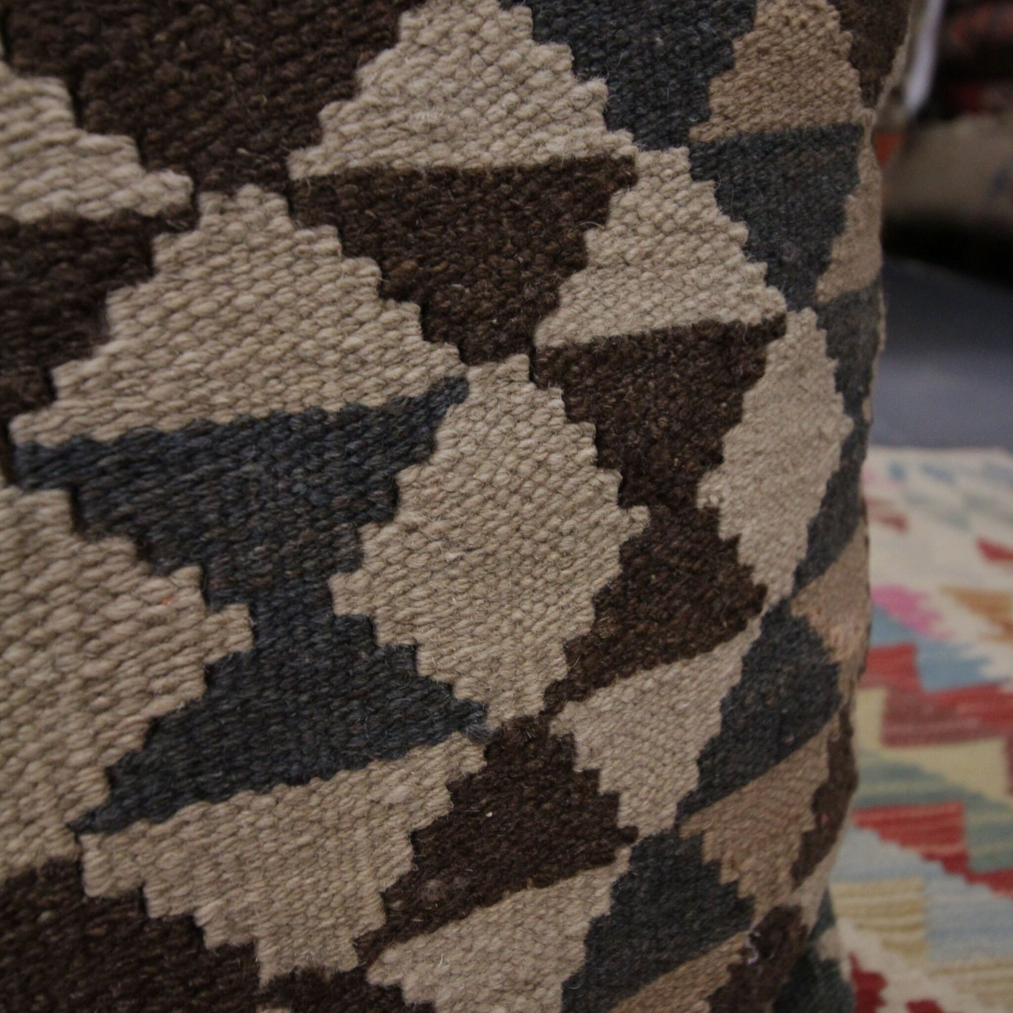 Handmade Flatwoven Kilim Cushion Cover Vintage Turkish Scatter Pillow