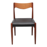 Chaise de salle à manger des années 60 en teck et cuir