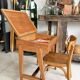School desk and chair set stamped Baumann