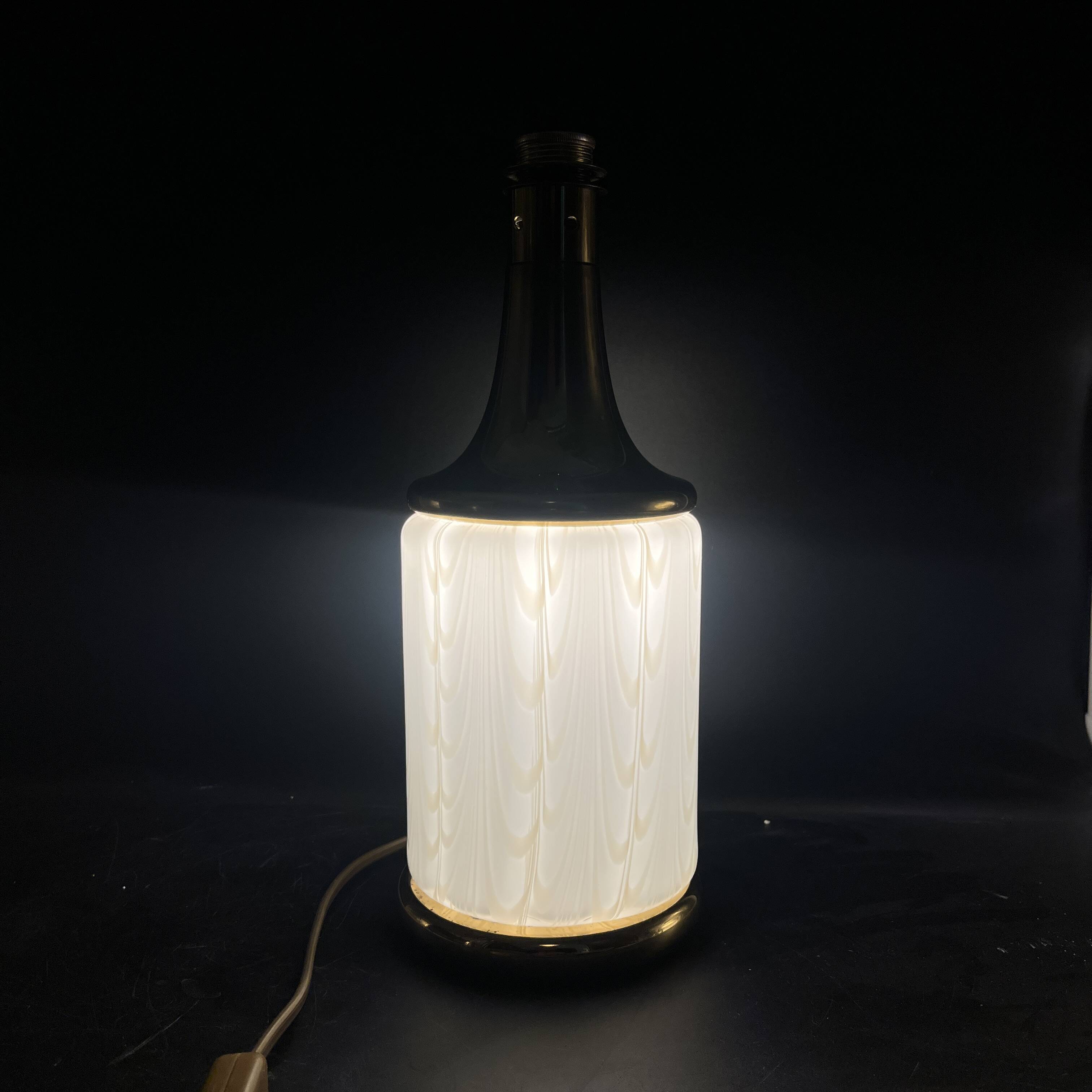 Murano lamp ied Italy vintage glass and golden brass Fabbian