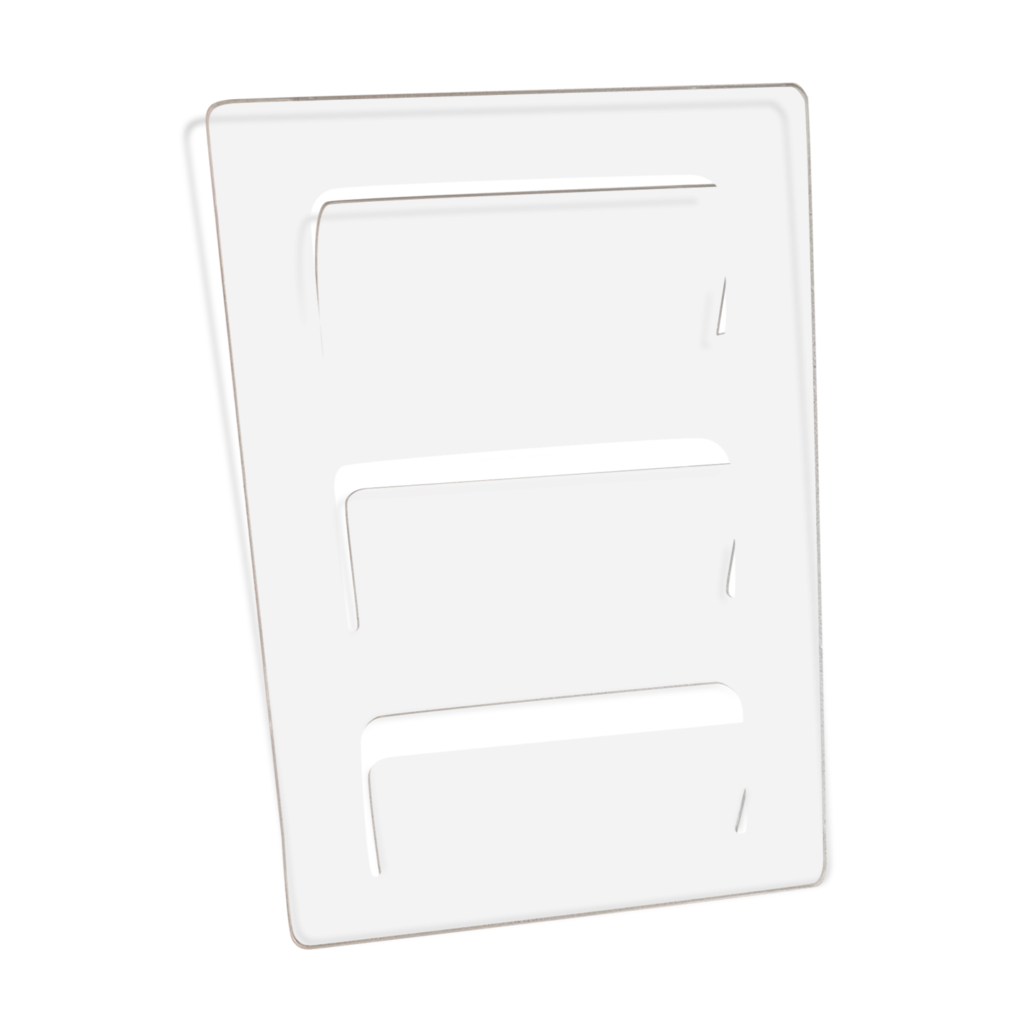 Wall-mounted plexiglass magazine rack