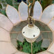 Chandelier, vintage mother-of-pearl lotus pendant 1980