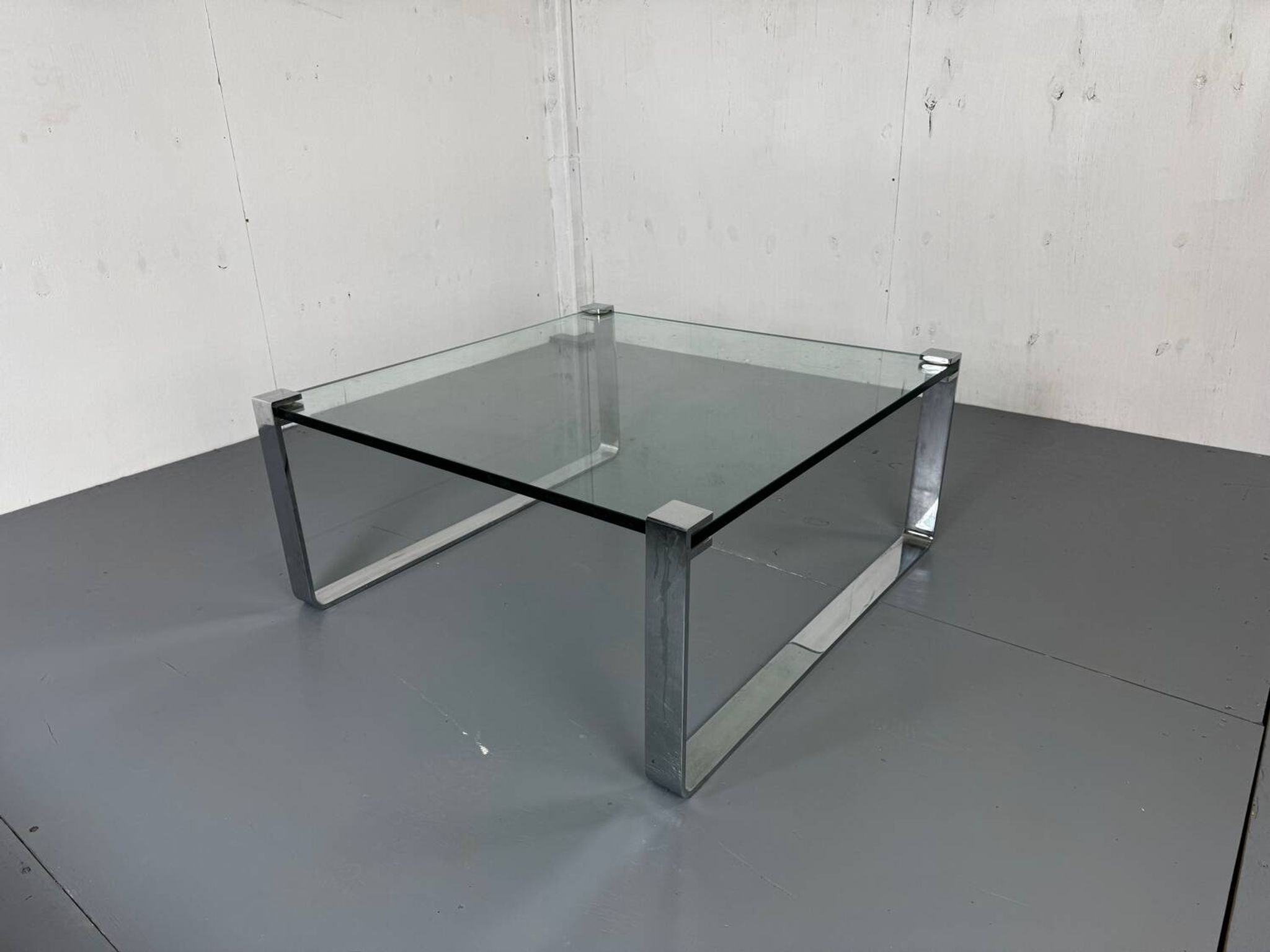 Chrome Steel and Glass Modernist Schmitt Draenert Coffee Table, 1970s