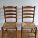 pair of vintage straw chairs