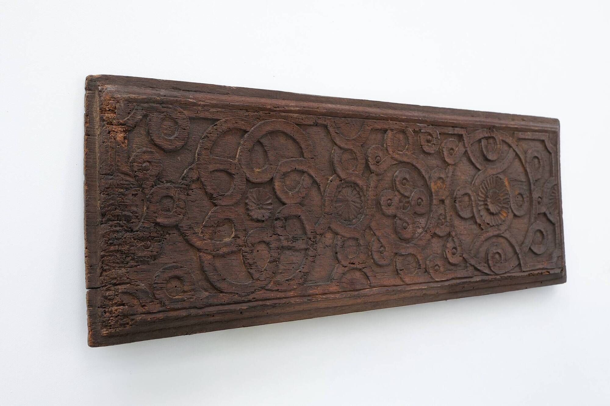 Large French Gothic Oak Panel with Interlaced Geometric Carving, 16th Centu
