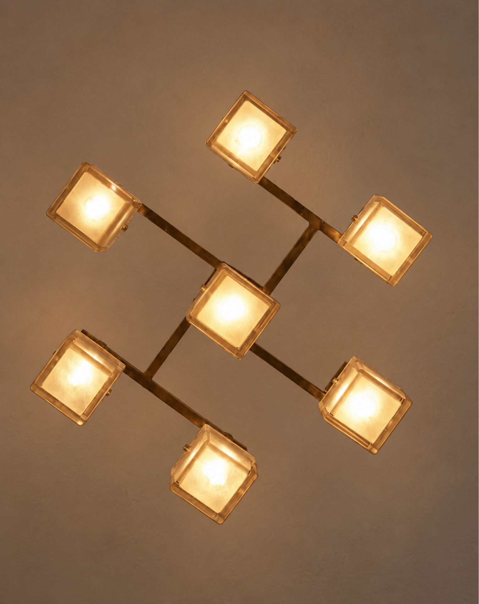 Cubic ceiling light by Gaetano Sciolari, Italy, 1970s.