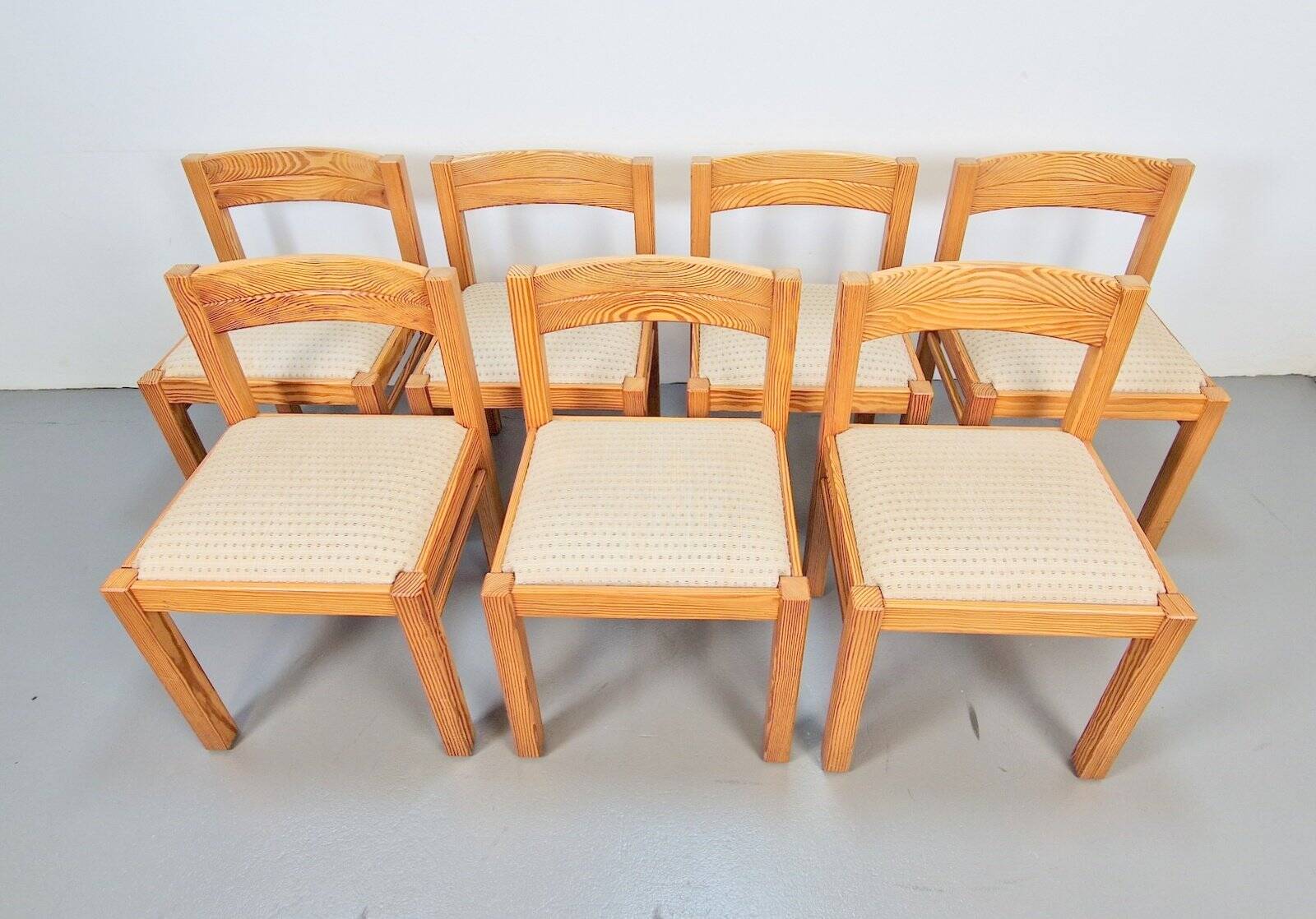Vintage Pine Dining Chairs by Martin Visser for 't Spectrum, 1960s, Set of 7