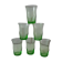 Lot de 6 verres à eau verts années 70