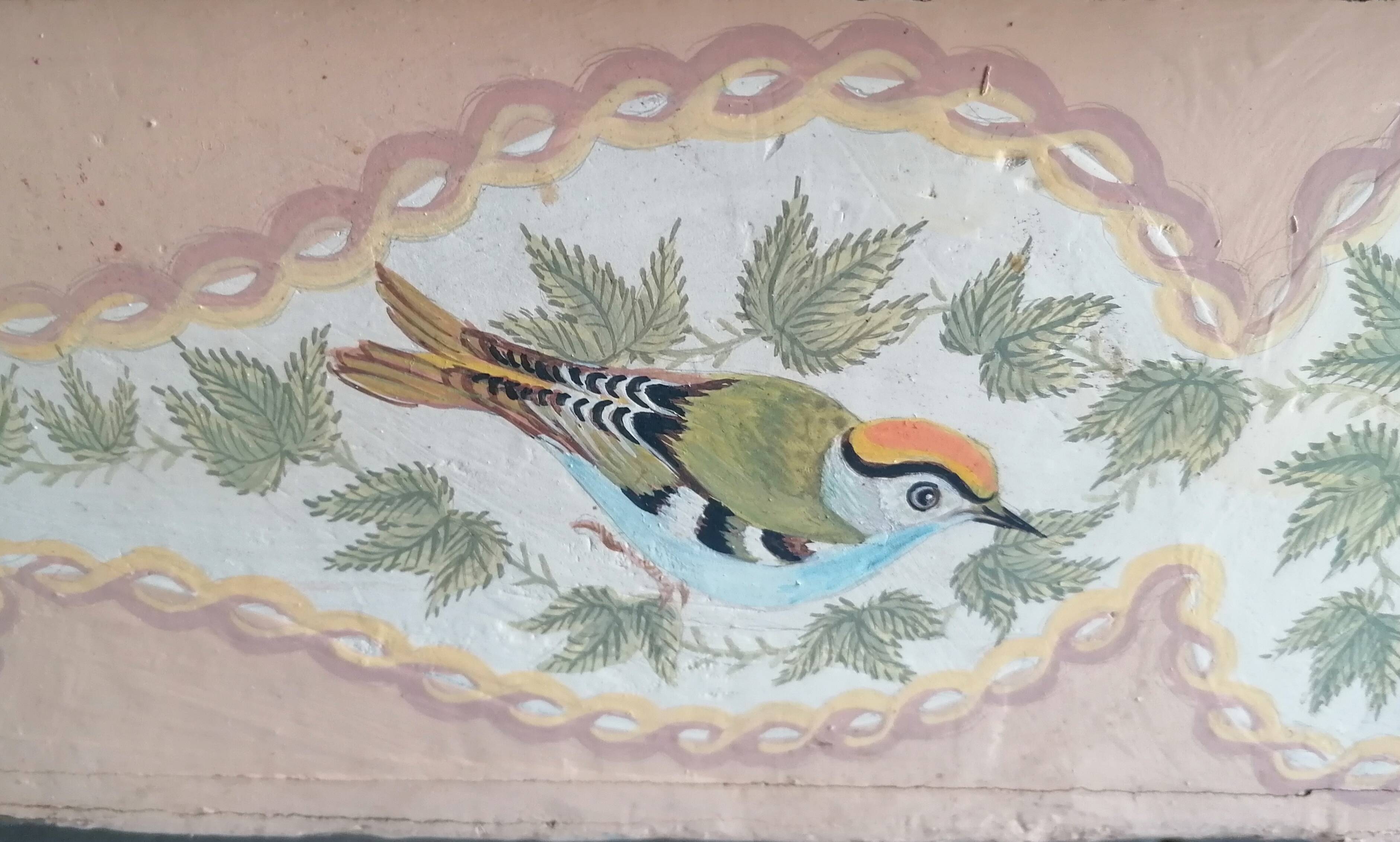 Painted wooden mallet birds