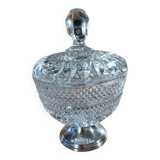 Antique glass and metal sugar bowl