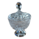 Sucrier ancien en verre + métal 