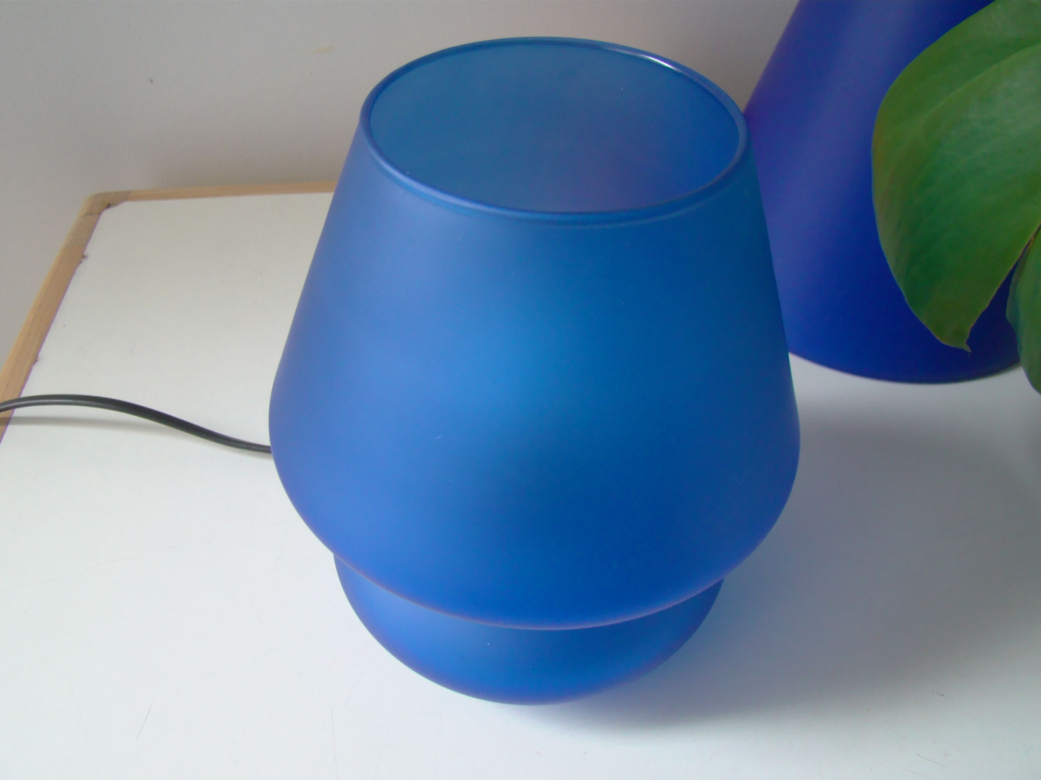 Vintage Habitat lamp in the shape of a blue mushroom