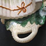 Vintage French asparagus serving tray in Majolica