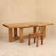 Table en orme massif, Maison Regain, France, 1980