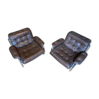Pair of armchairs by Johan Bertil Häggström for Ikea 1970s