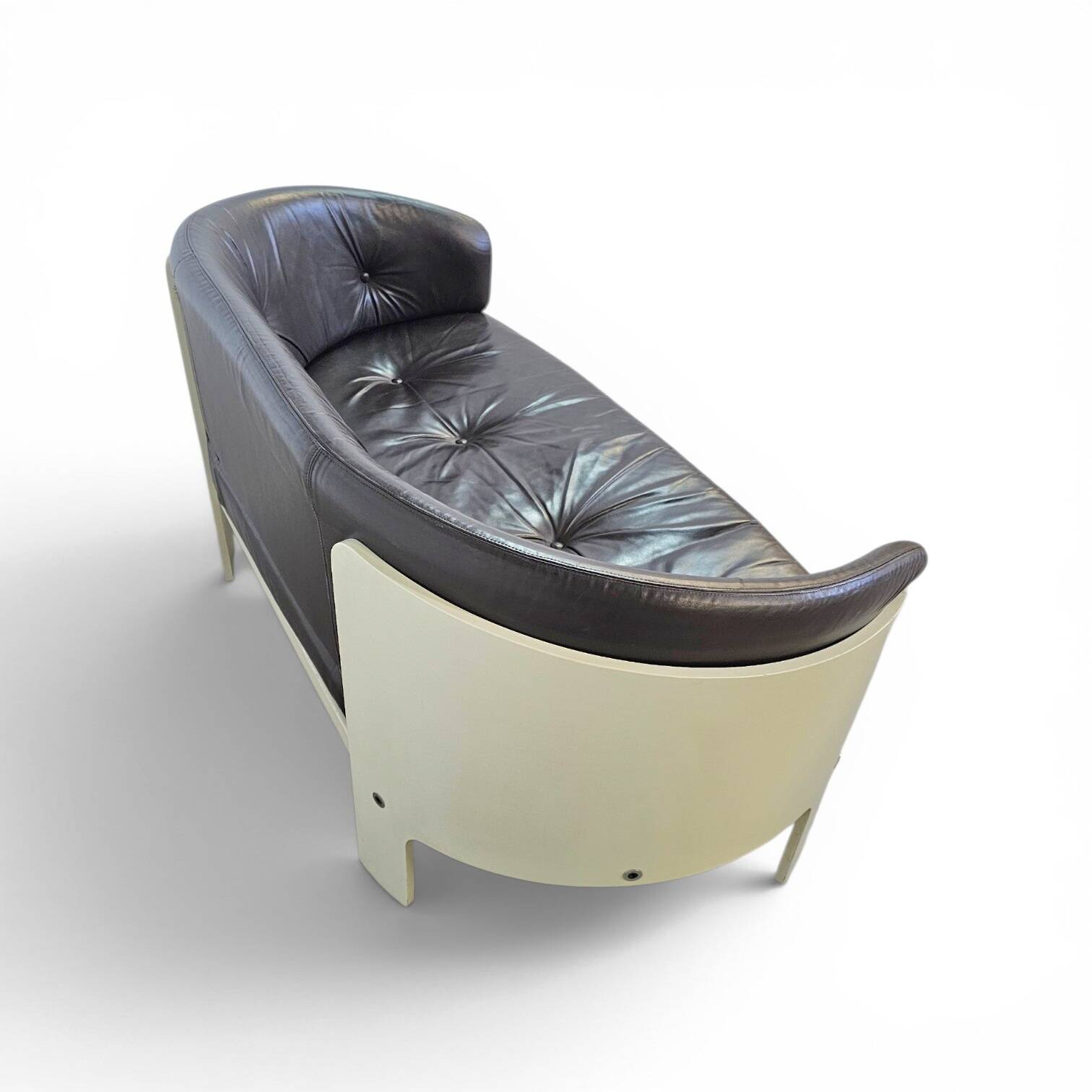 Bz49 sofa by Hans Ell for 't Spectrum / 1970 / dark brown leather