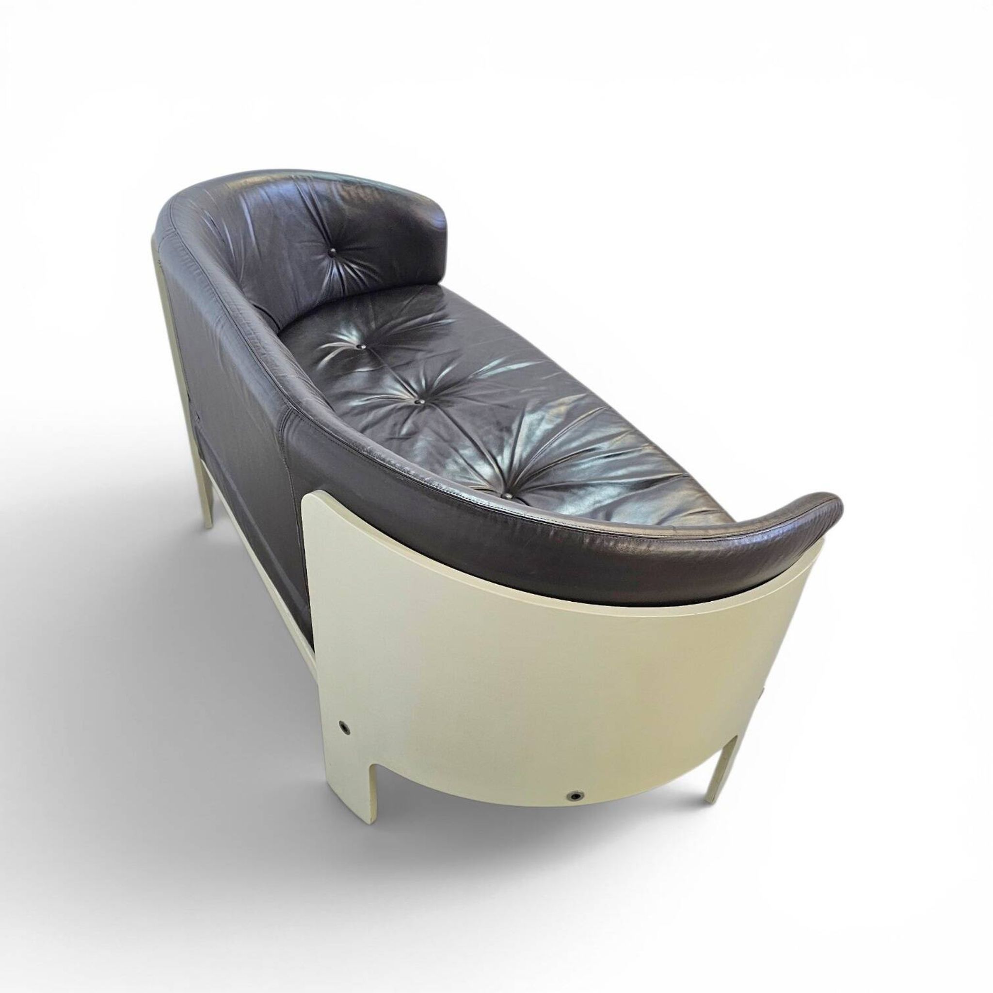 Bz49 sofa by Hans Ell for 't Spectrum / 1970 / dark brown leather