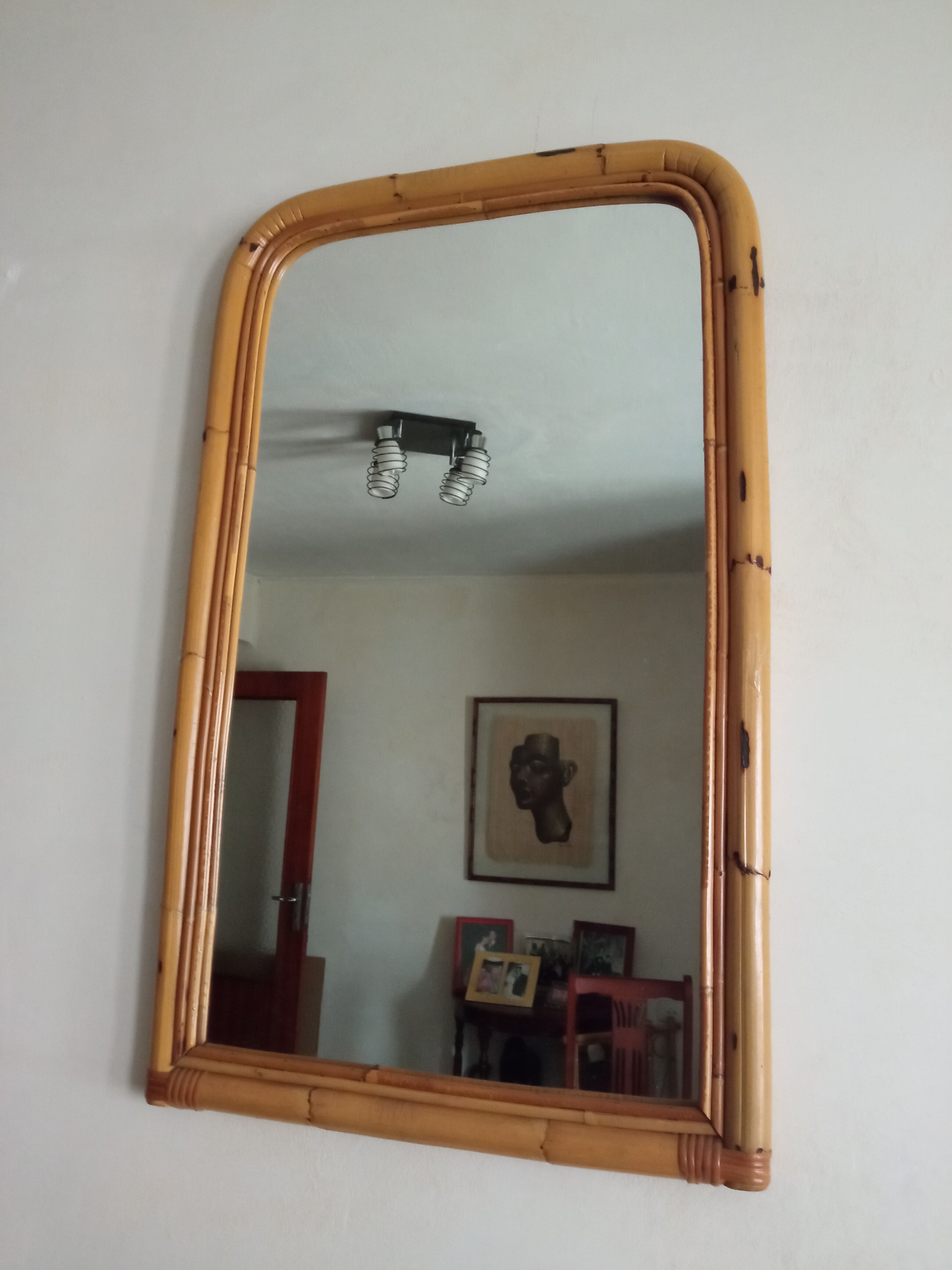 Vintage bamboo mirror 49x81cm