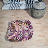 Pouf berbère bohemian fait main 60 X 60 X 25 CM