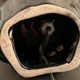 Black ceramic shell lamp and white opaline