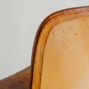 Set of Six Vintage Poul Kjaerholm PK-9 Dining Chairs Brown Leather, 1960s