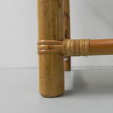Bamboo display cabinet with 5 smoked glass shelves