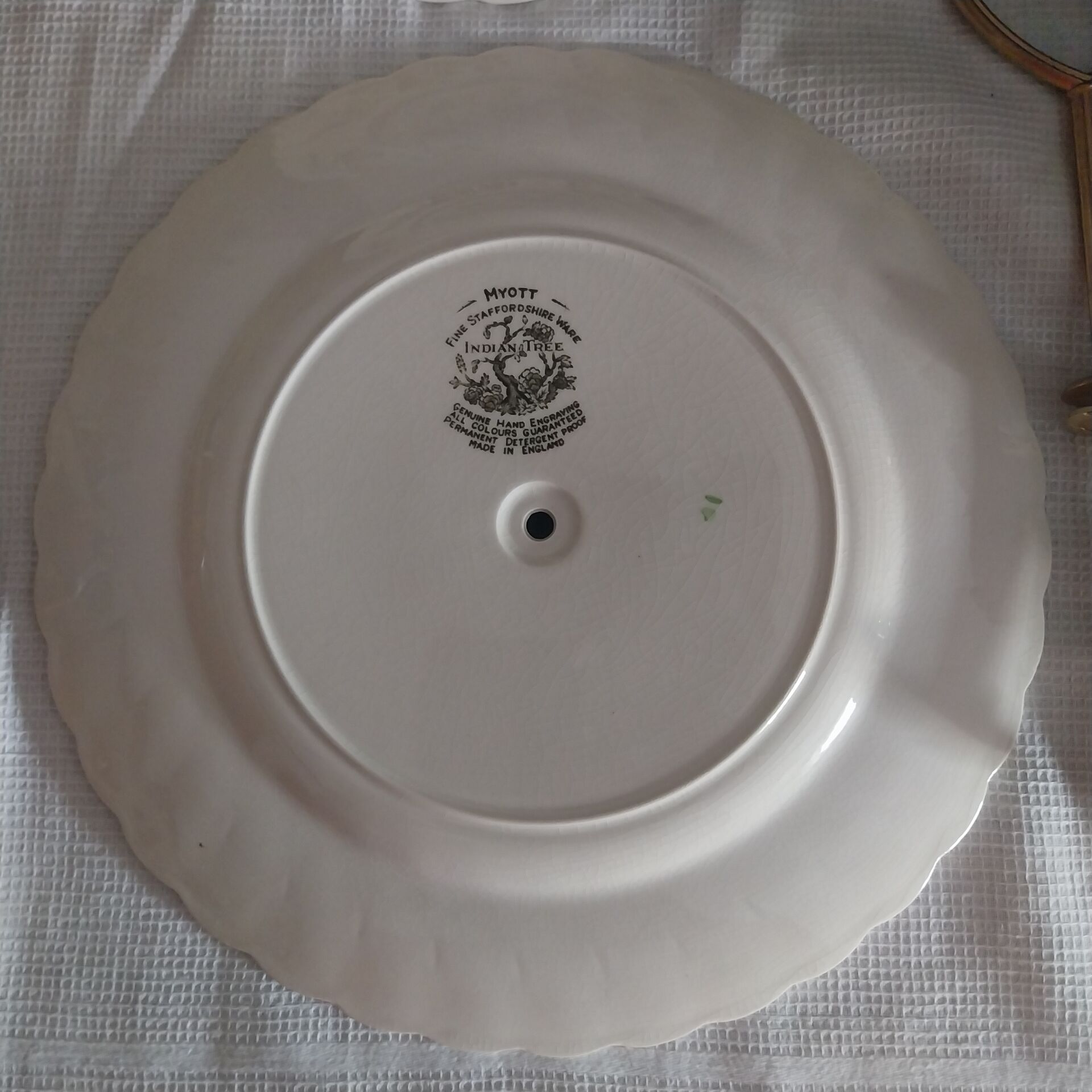 Vintage two-tier serving dish made in England by Myott.