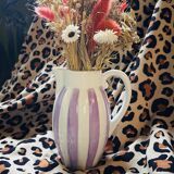 Purple striped teapot with lid strainer