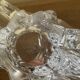 Vase / centrepiece in vintage sculptural crystal – organic star shape