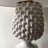 Pineapple white ceramic lamp, 1970