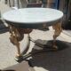 Table de milieu d'apparat en bois peint, doré et marbre carrare blanc