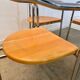 4 old metal chairs with wooden seats, Italian design, postmodern 80s