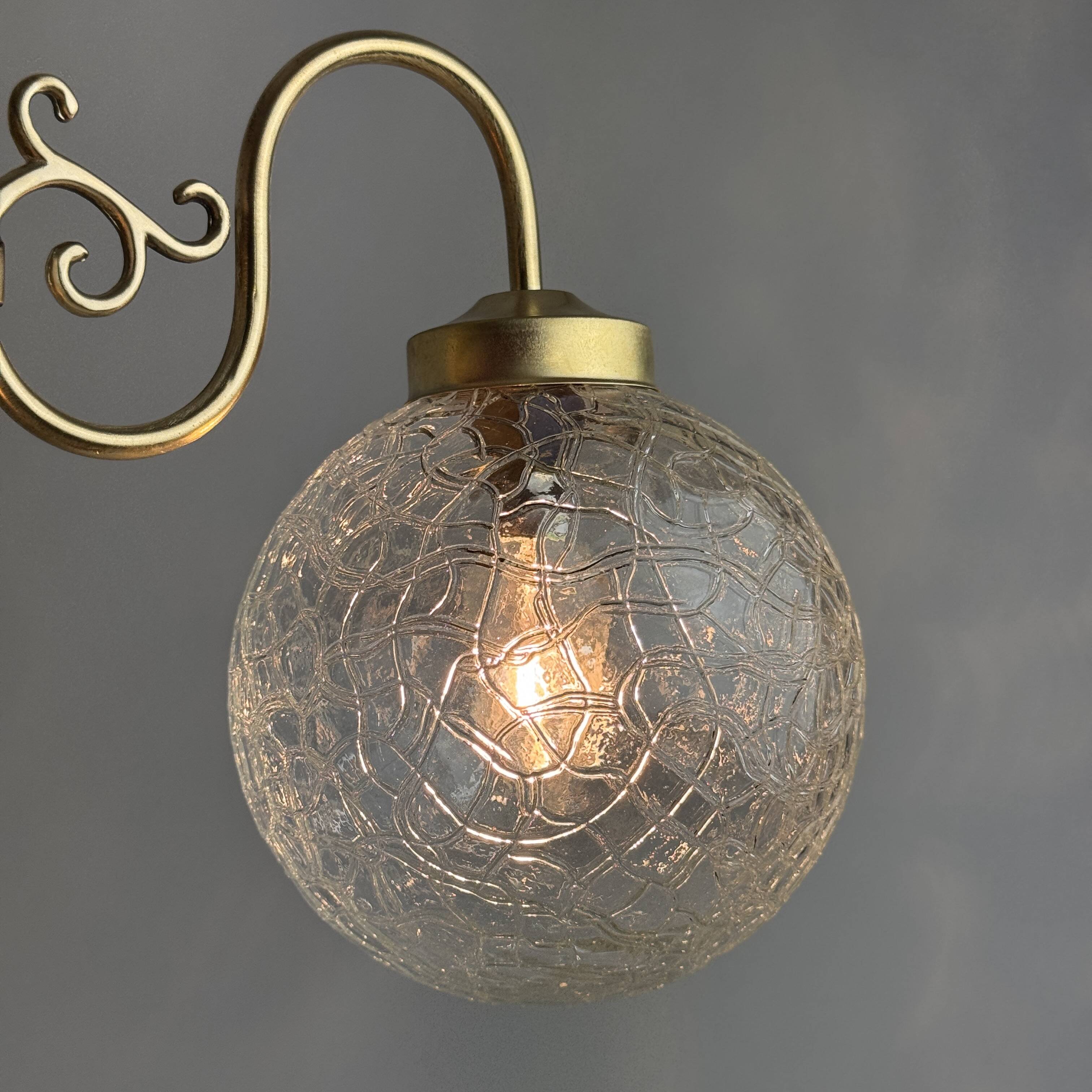 PAIR OF VINTAGE TEXTURED GLASS WALL LIGHTS
