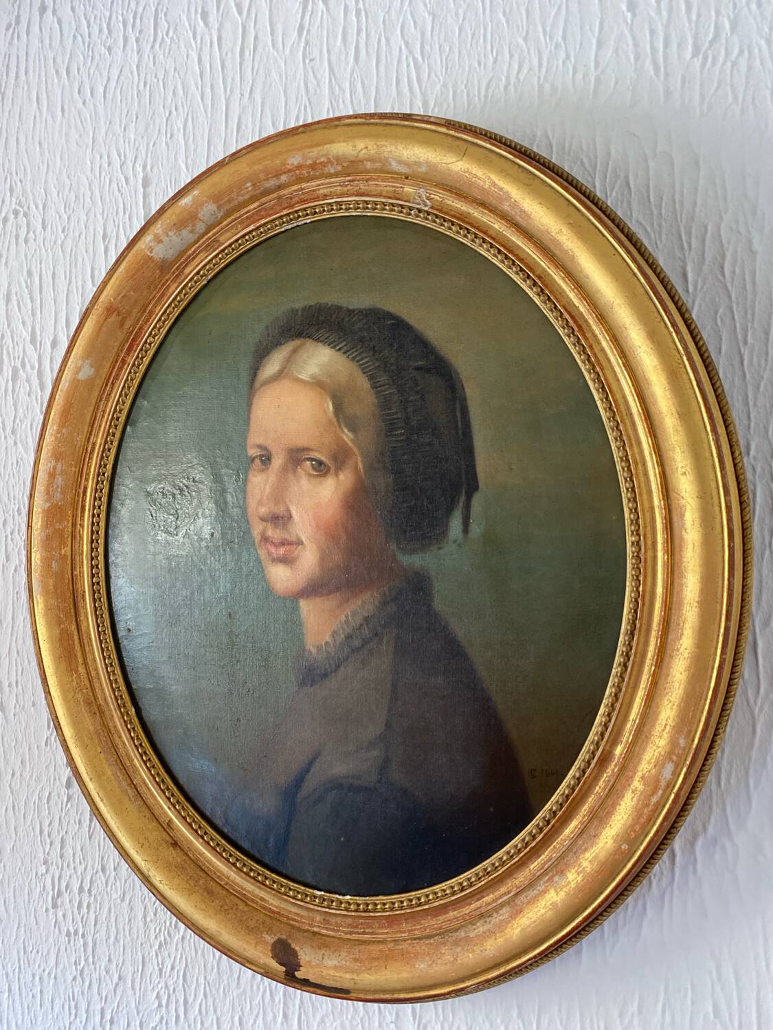 Tableau portrait feminin 19 ème