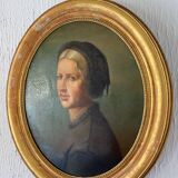 Tableau portrait feminin 19 ème
