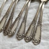 8 SFAM silver-plated soup spoons with acanthus and monogram decor