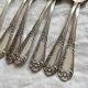 8 silver-plated metal soup spoons SFAM with acanthus and monogram decoration