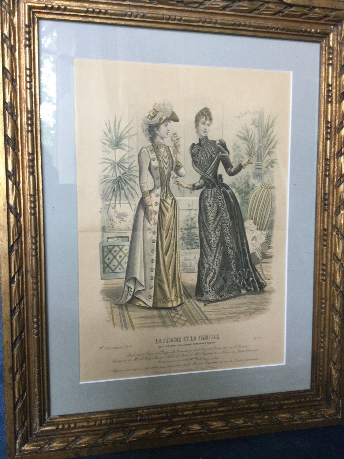 Engraving from 1889 in old frame
