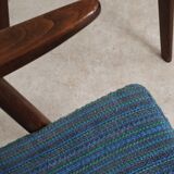 Pair of blue boomerang armchairs by Antonin Suman for Ton (Thonet) 1960