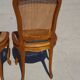 Paire de chaises en bois et cannage style Louis XV