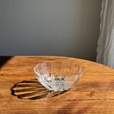 Small vintage Arcoroc Codec glass salad bowl with stylized petal patterns