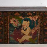 Antique oriental trunk in dark tones (c.1900) #4