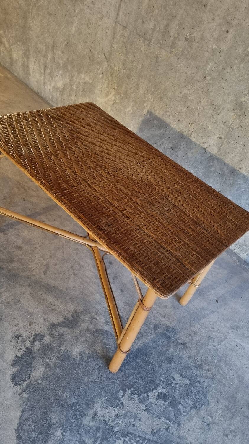 Vintage rattan table