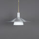 Danish design metal hanging lamp with milk glass, 1980s