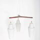 Scandinavian teak and opaline chandelier, Philips, 1960s