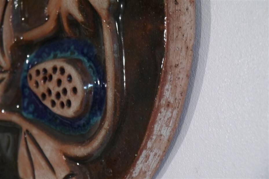 Ceramic wall plaque suede 1960