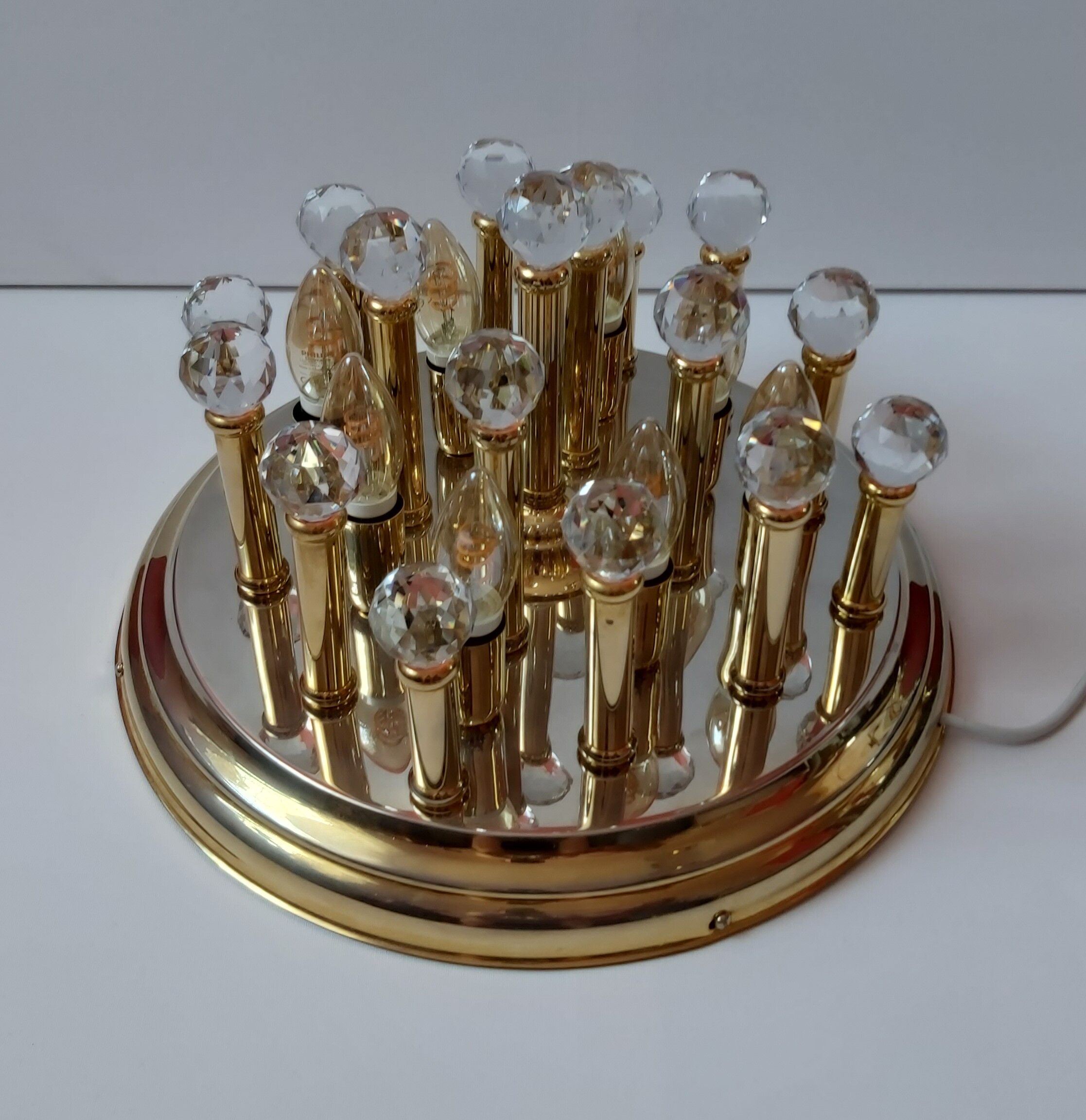 Brass plafond with Swarovski crystals, 1970s