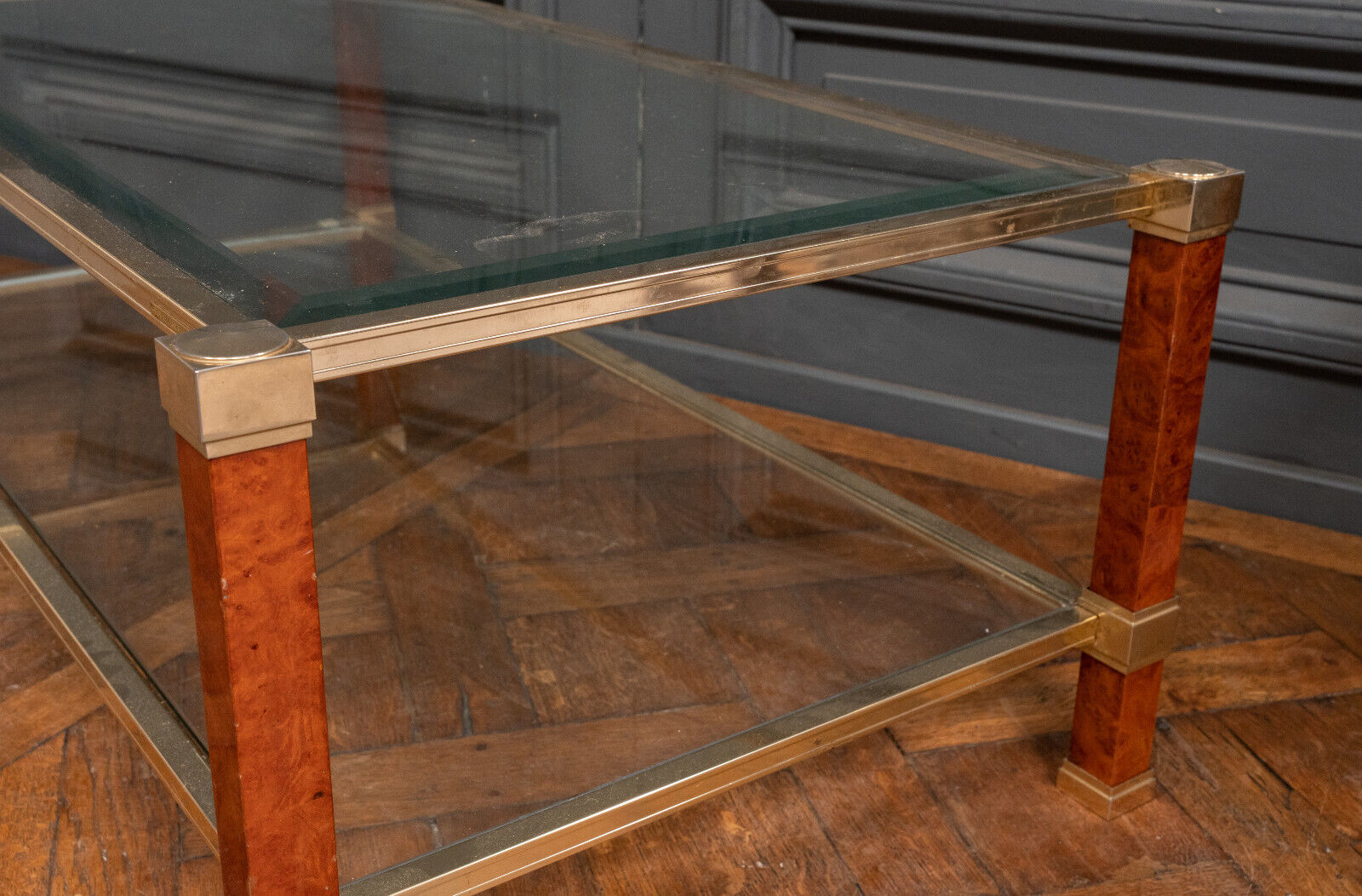 Coffee table with two trays by Pierre Vandel Paris 1980