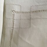 Old sheet in monogram embroidered linen thread