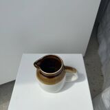 Small two-tone white and brown pitcher Made in China